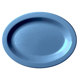 Plato ovalado Cambro Camwear de policarbonato, 30,5 x 22,9 cm azul pizarra