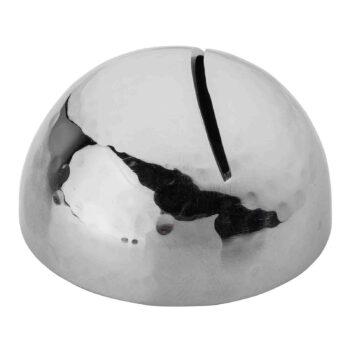 Tarjetero cúpula TableCraft de acero inoxidable martillado, Ø 4,5 cm