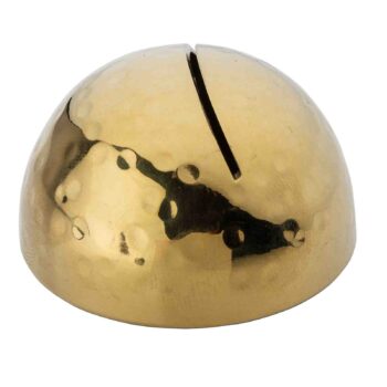 Tarjetero cúpula TableCraft PVD dorado martillado, Ø 4,5 cm