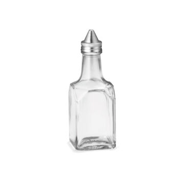 Jarrita aceitera TableCraft de vidrio con tapa de acero inoxidable, 180 ml
