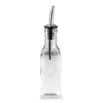 Botella TableCraft de vidrio con vertedor de acero inoxidable, 180 ml