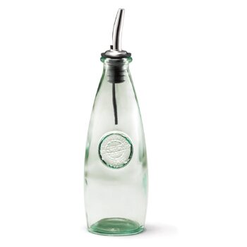 Botella TableCraft de vidrio verde reciclado con vertedor, 355 ml