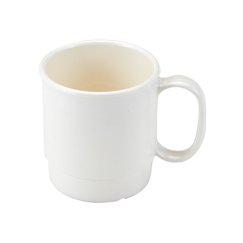 Taza apilable Cambro Camwear de policarbonato, 239 ml blanco