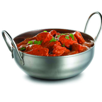 Bol con asas TableCraft de acero inoxidable para cocina india, 830 ml