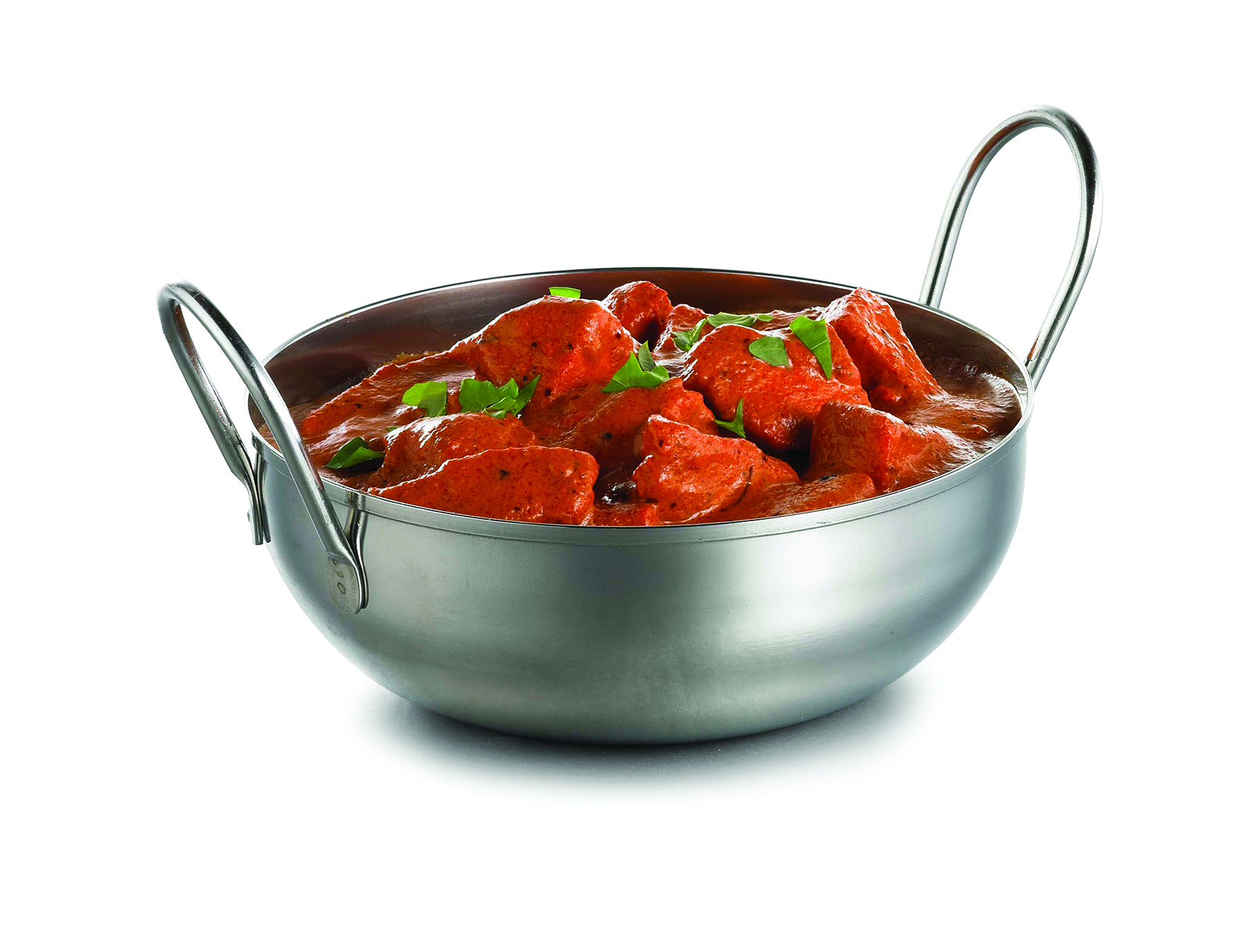 Bol con asas TableCraft de acero inoxidable para cocina india, 830 ml