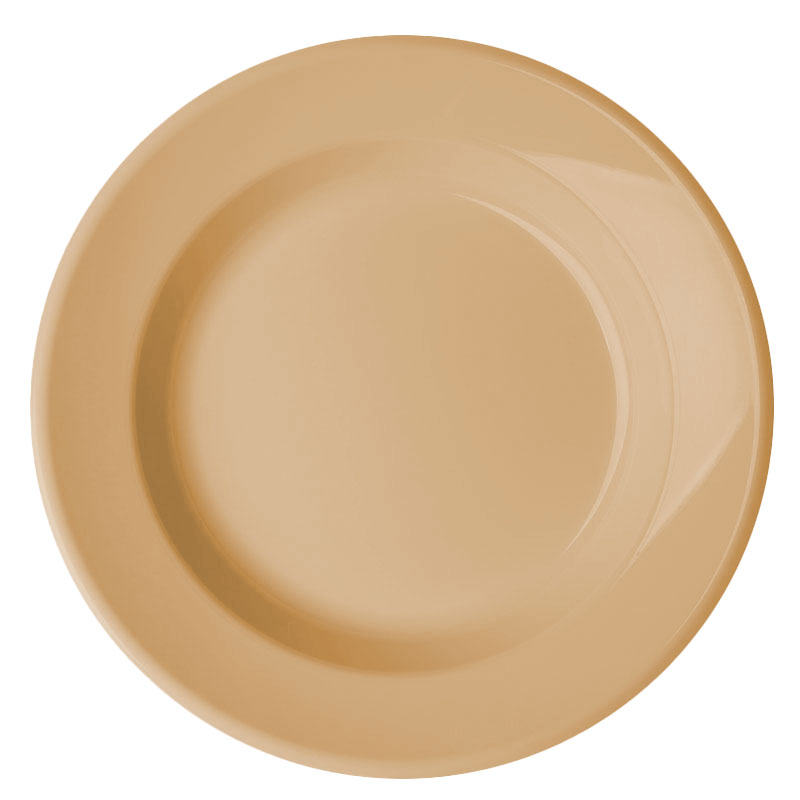 Plato hondo Cambro Camwear de policarbonato, Ø 22,9 cm beige