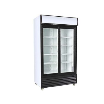 Armario expositor refrigerado de 1000 litros con 2 puertas de cristal correderas