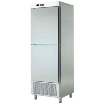 Armario refrigerado snack de 600 litros con dos medias puertas en acero inoxidable