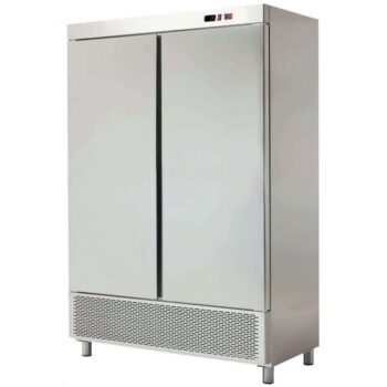 Armario refrigerado snack de 1.200 litros con cuatro medias puertas en acero inoxidable