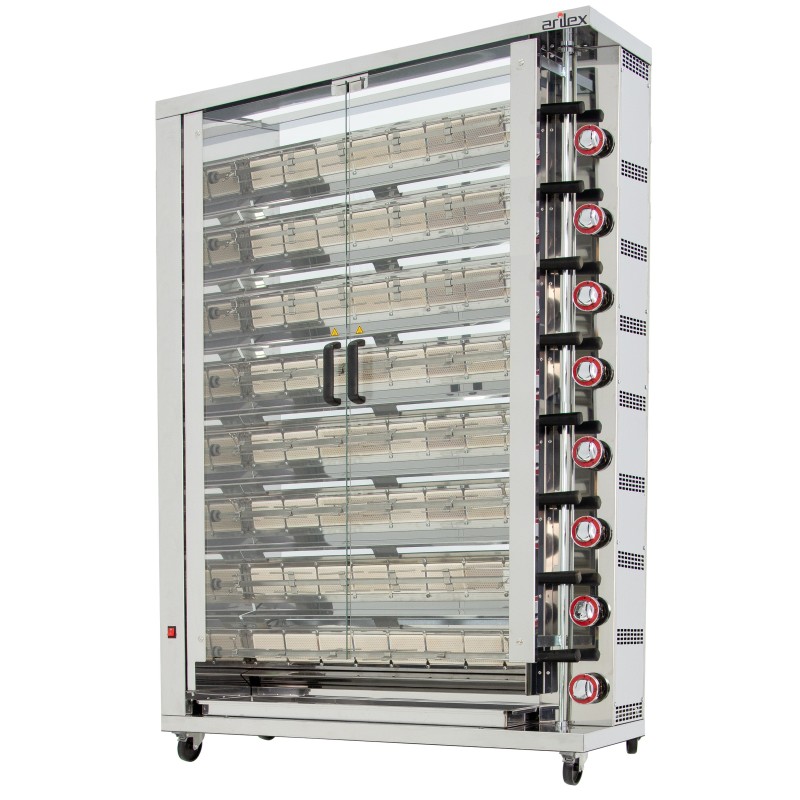 Asador de pollos a gas de ocho espadas