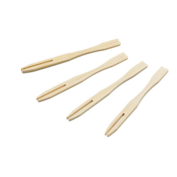 Palillo marcador tipo tenedor TableCraft de bambú, 9 cm, paquete de 100