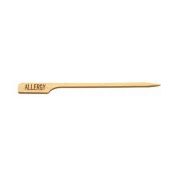 Palillo marcador «alergias» TableCraft de bambú, 9 cm, paquete de 100
