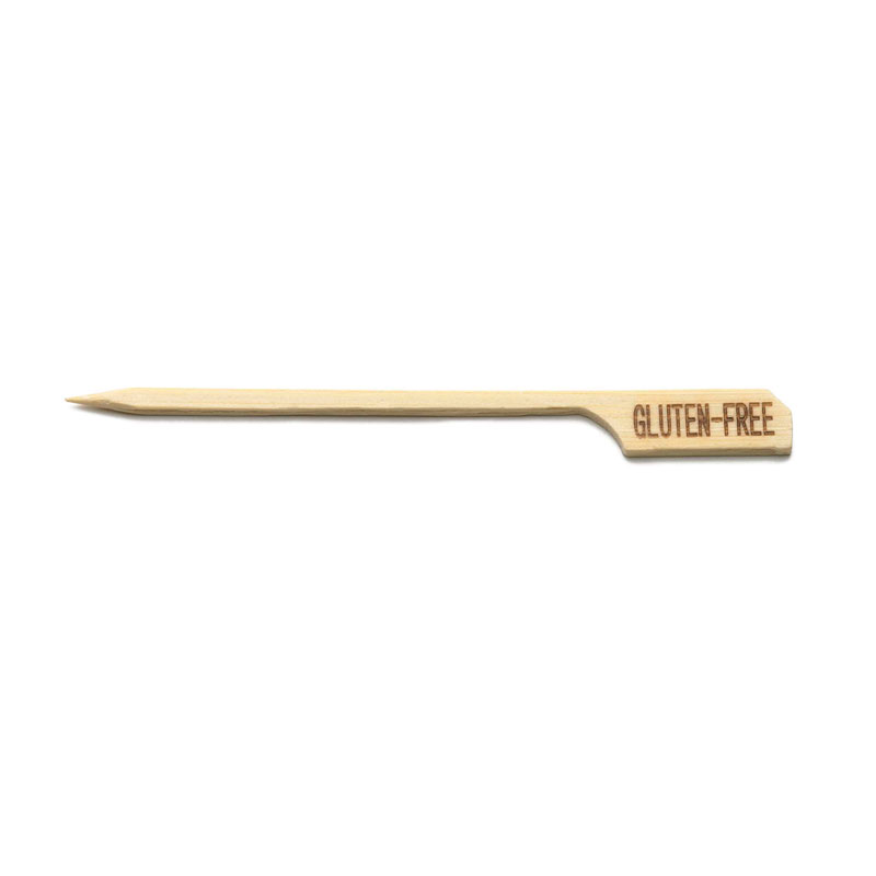 Palillo marcador «sin gluten» TableCraft de bambú, 9 cm, paquete de 100