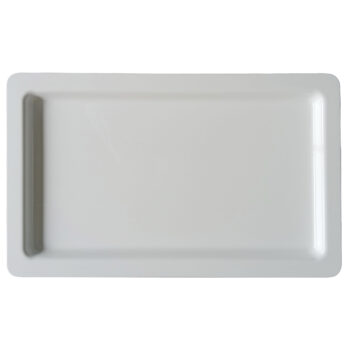 Bandeja blanca de melamina, 32 x 53 cm