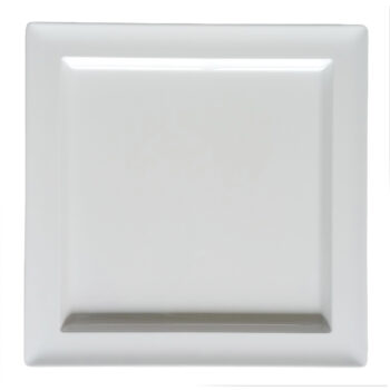 Bandeja blanca de melamina, 37 x 37 cm