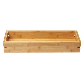 Bandeja mediana de bambú, 49,28 x 16,51 x 8,89 cm