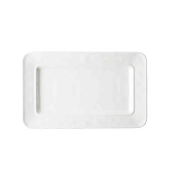 Bandeja rectangular de melamina, acabado blanco brillante, 33 x 20,5 x 2,5 cm