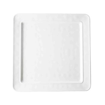 Bandeja rectangular de melamina, acabado blanco brillante, 36 x 36 x 2,5 cm