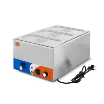 Baño maría eléctrico de sobremesa con 3 cubetas GN 1/3