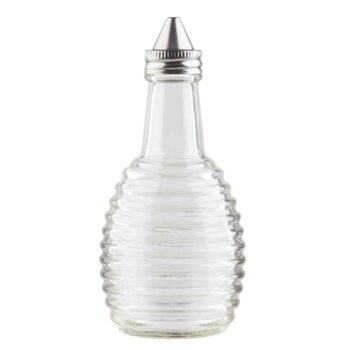 Botella TableCraft de vidrio para aceite y vinagre con tapa de acero, 180 ml
