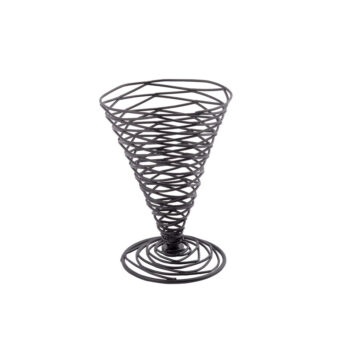 Cono de aperitivo TableCraft de acero cromado negro, 12 x 17 cm