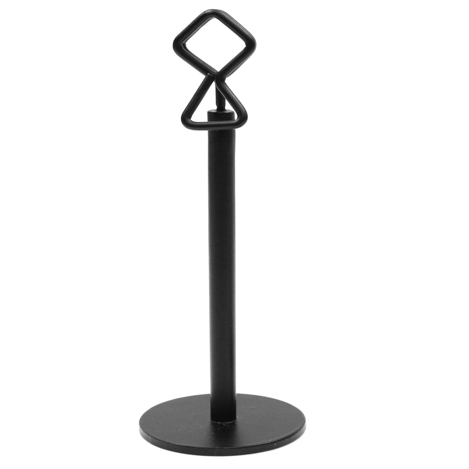 Tarjetero con pinza TableCraft de metal negro, 15 cm