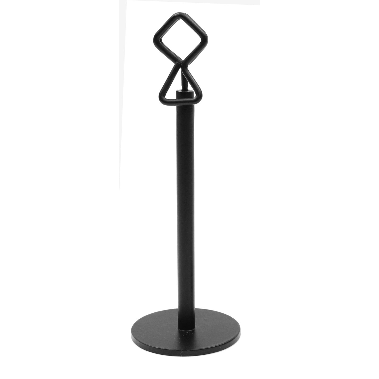 Tarjetero con pinza TableCraft de metal negro, 30,5 cm