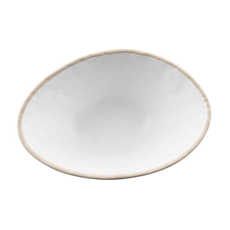 Bol de melamina Europa, 887 ml, 23 x 15 x 10 cm, blanco — Caja de 6 unidades