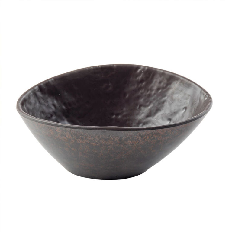 Bol de melamina Lunara, 887 ml, 23 x 15 x 9,5 cm, marrón cobrizo — Caja de 6 unidades