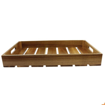 Caja GN1/1 de madera de acacia, 52,7 x 32,3 x 7 cm madera
