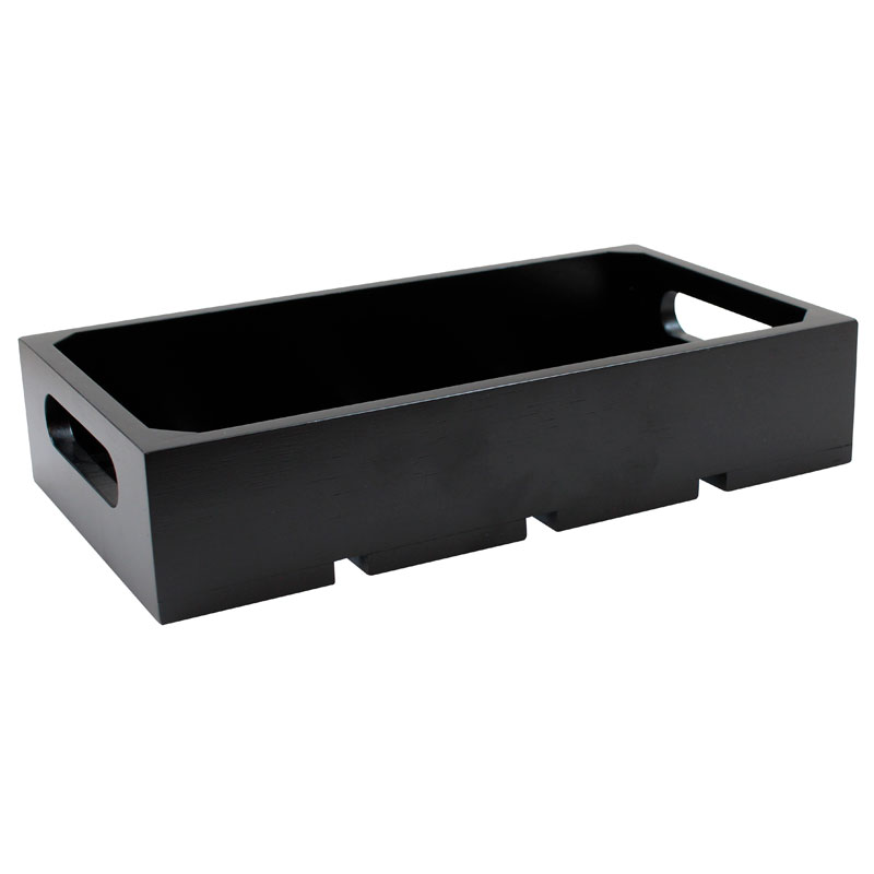 Caja madera GN 1/3, 32,5 x 17,5 x 7 cm negro