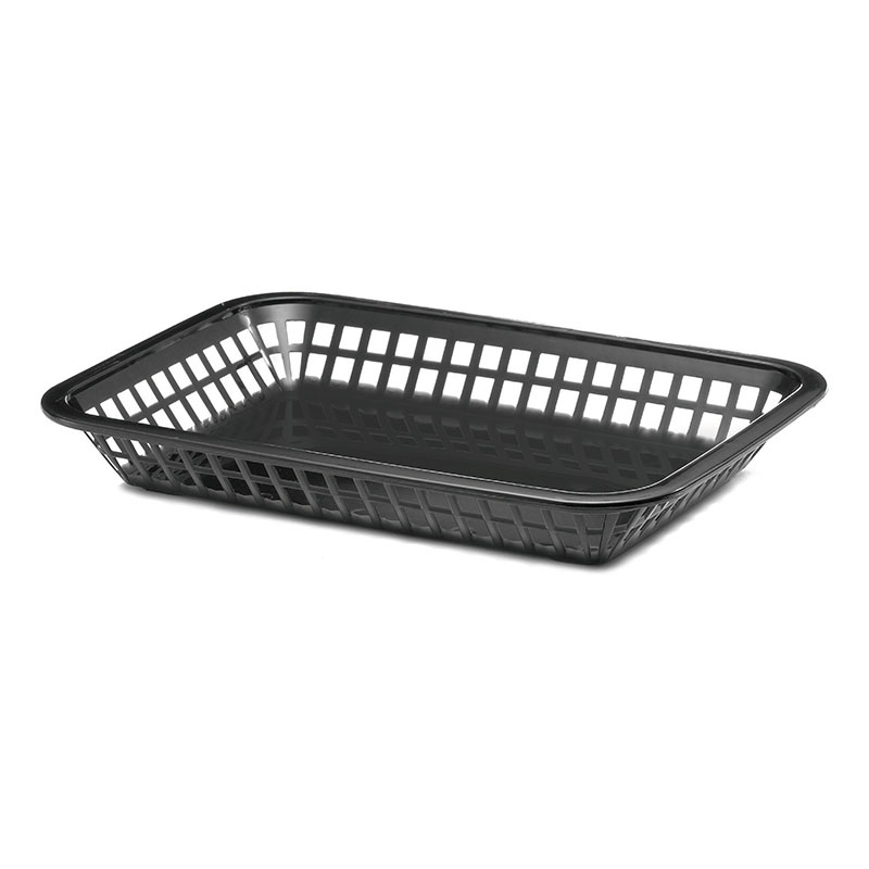 Cesta a la carta y fuente grande de polipropileno, 27 x 19,5 x 3,75 cm negro