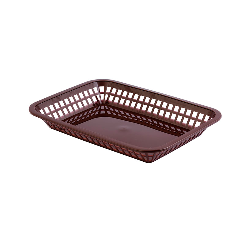 Cesta a la carta y fuente grande de polipropileno, 27 x 19,5 x 3,75 cm marrón