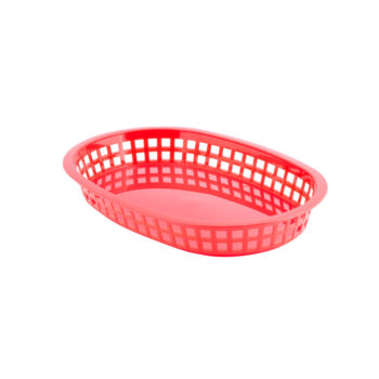 Cesta ovalada Chicago de polipropileno, 26,5 x 17,7 x 3,75 cm rojo
