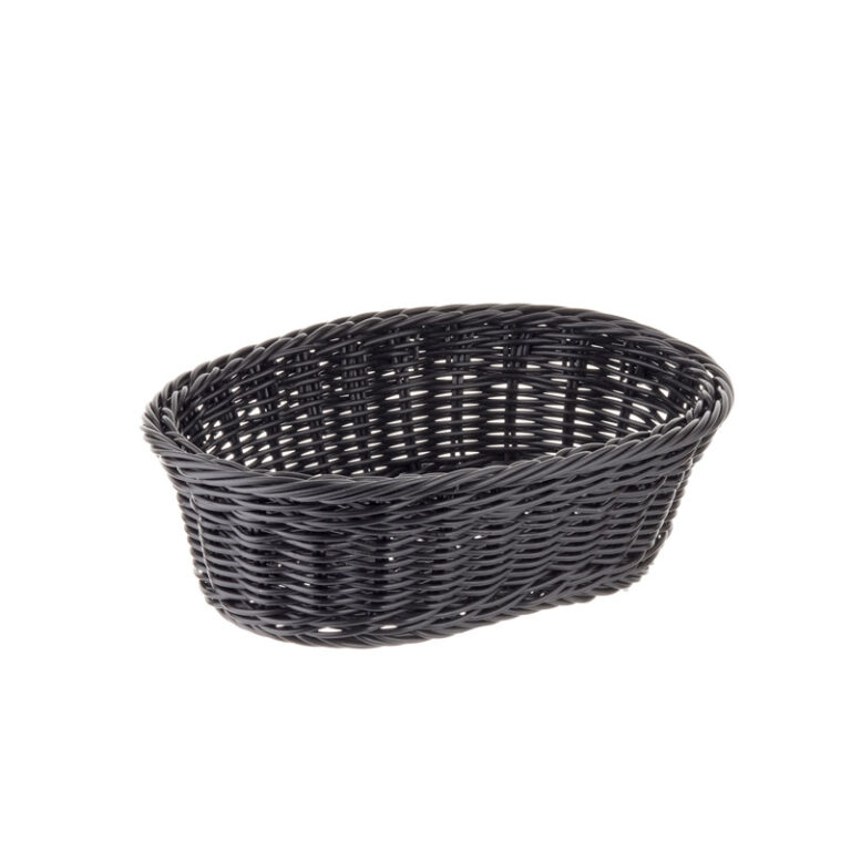 Cesto oval imitação de vime em polipropileno, 23,4 x 15,8 x 8,2 cm — Caixa de 12 unidades