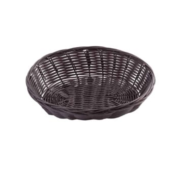 Cesta ovalada tejida a mano, marrón, cuerda de polipropileno, 23 x 15,5 x 6 cm