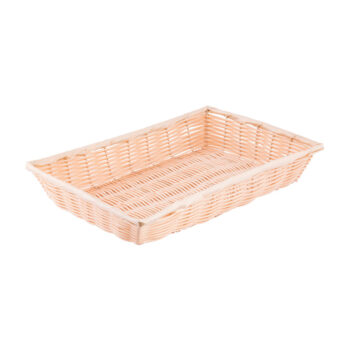 Cesta rectangular de polipropileno, 40,5 x 28,5 x 7,5 cm