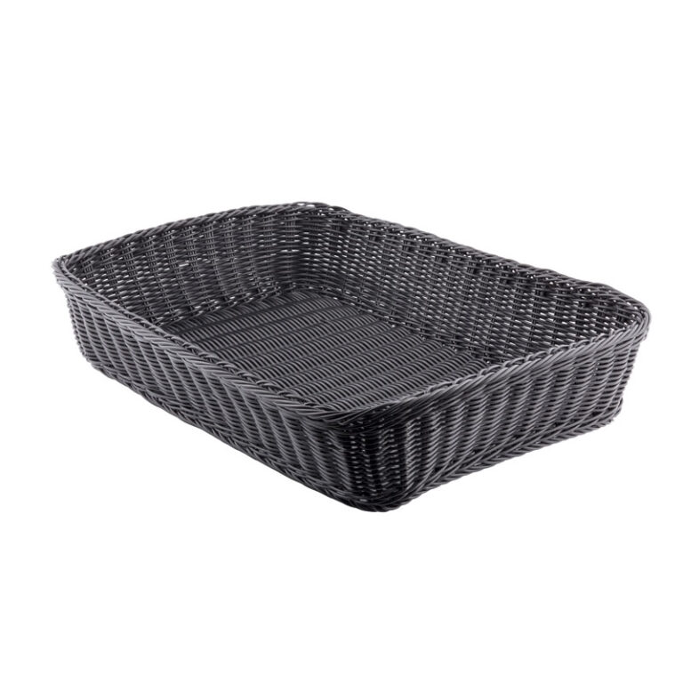 Cesto retangular em polipropileno, 48,2 x 35,5 x 10 cm — Caixa de 6 unidades