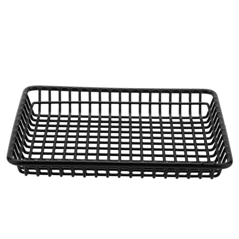 Cesto retangular de rede, revestido de PVC, 22,9 x 17,8 cm — Caixa de 6 unidades