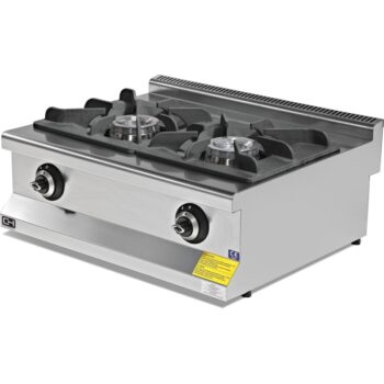 Cocina a gas de 2 fuegos de sobremesa de gran potencia