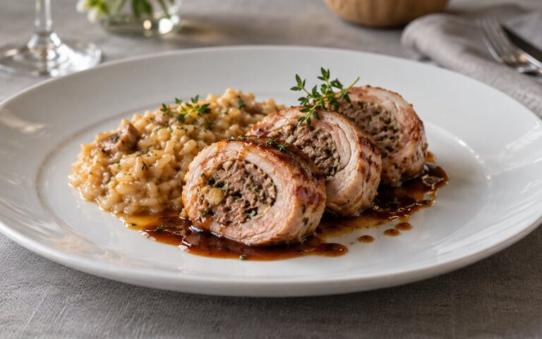 Conejo relleno al sous vide