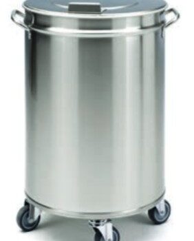 Cubo harinero con ruedas y tapa de 50 litros