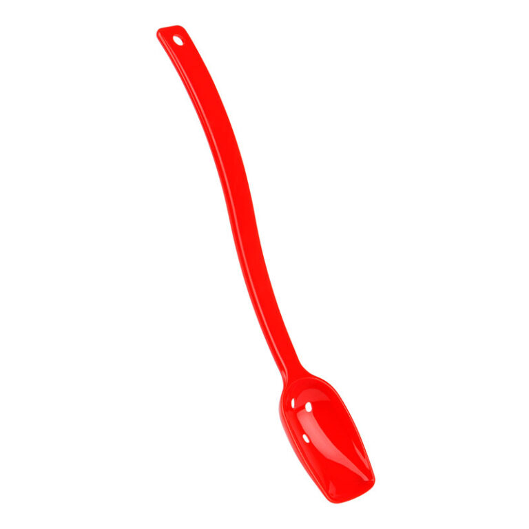 Colher perfurada em policarbonato, 25,5 cm de comprimento — Caixa de 12 unidades