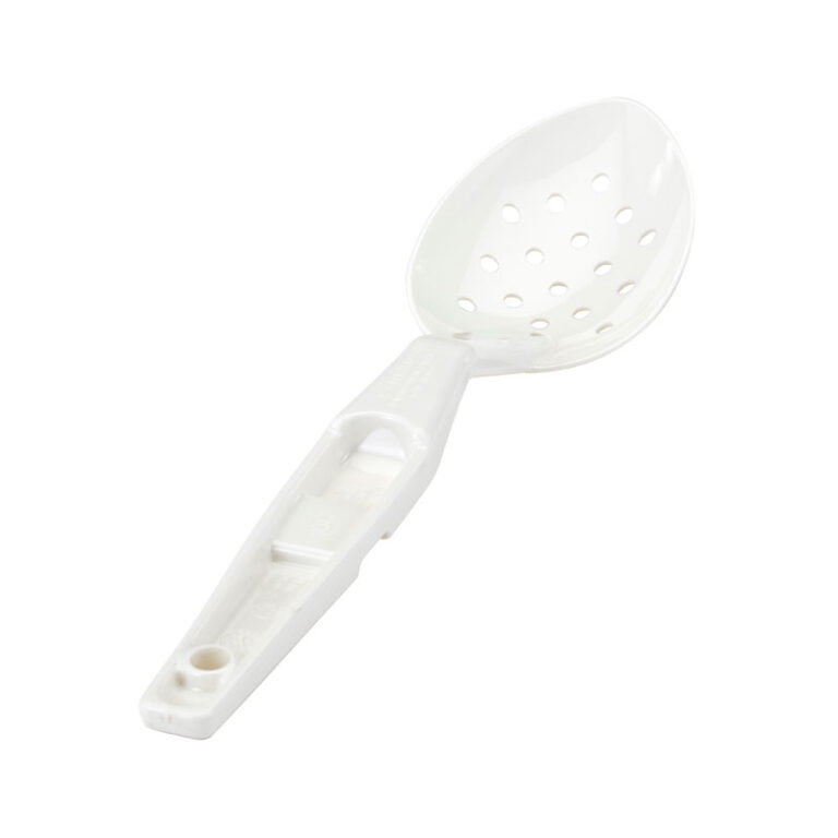 Colher perfurada em policarbonato, 28 cm de comprimento — Caixa de 12 unidades