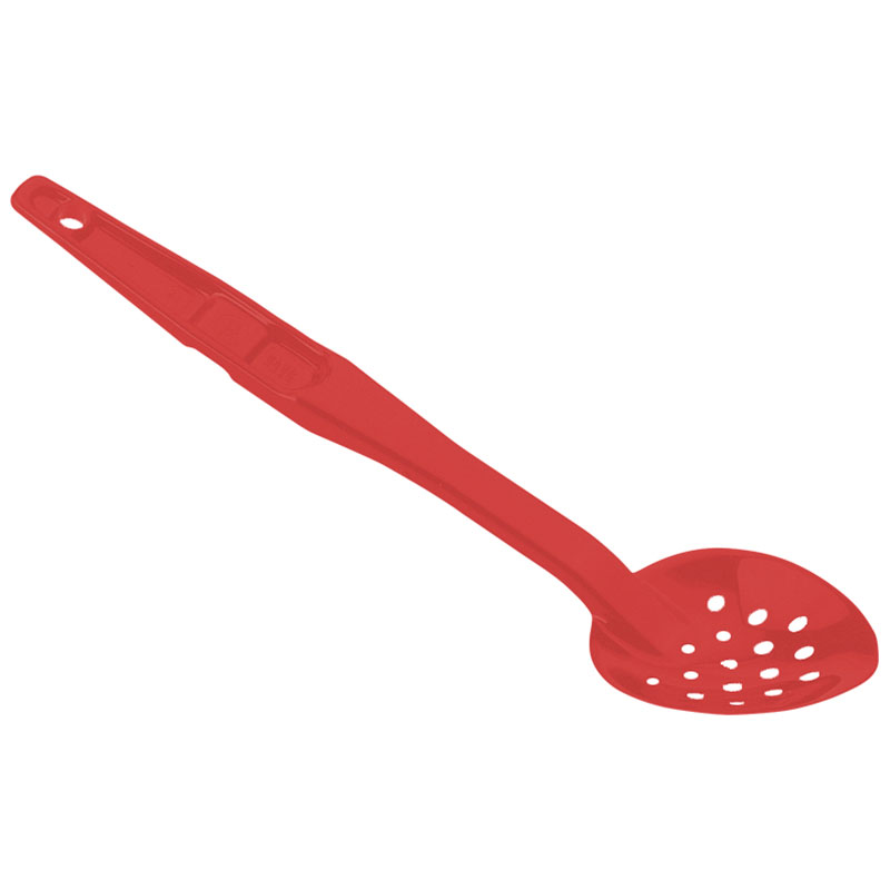 Cuchara perforada de policarbonato, 33 cm de largo rojo