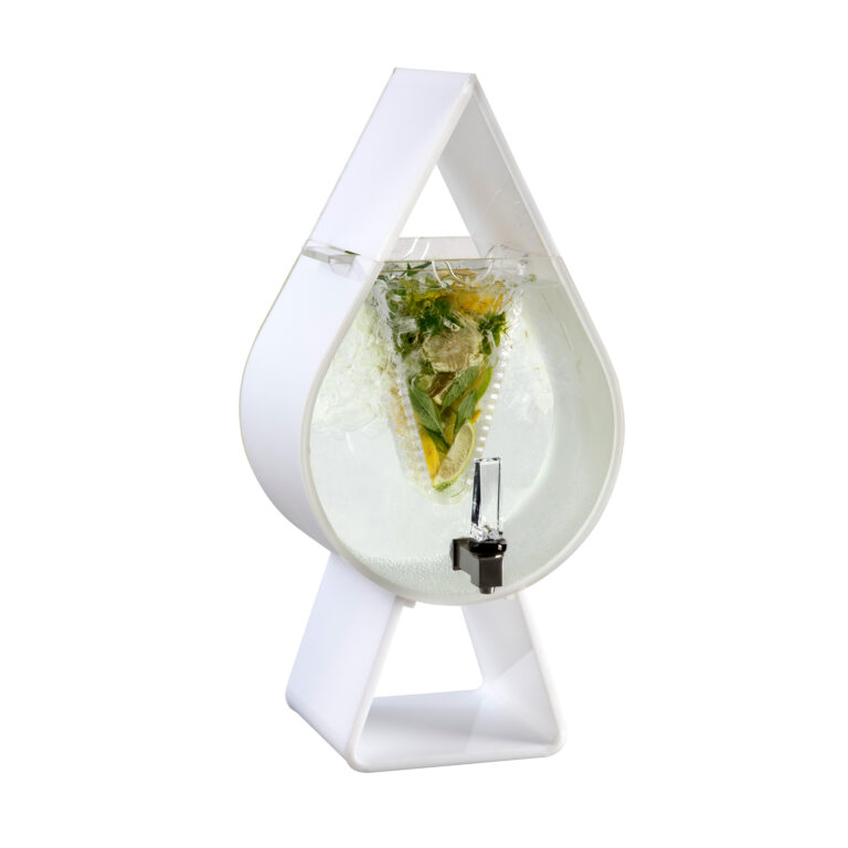 Dispensador de bebidas blanco con forma de lágrima de 11,3 L
