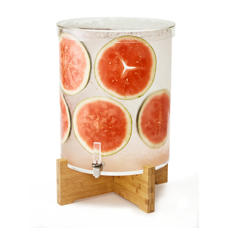 Dispensador de bebidas con base de bambú de 53 L