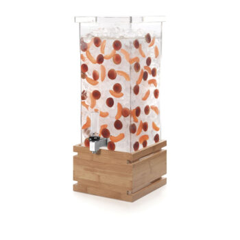 Dispensador de bebidas cuadrado con base de bambú de 15 L LD131