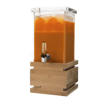 Dispensador de bebidas cuadrado con base de bambú de 3,7 L LD116