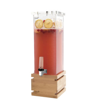 Dispensador de bebidas cuadrado con base de bambú de 7,5 L LD112